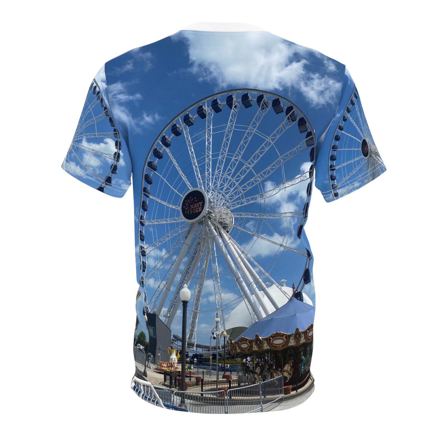 Navy Pier, Chicago, IL Unisex Cut & Sew Tee (AOP)