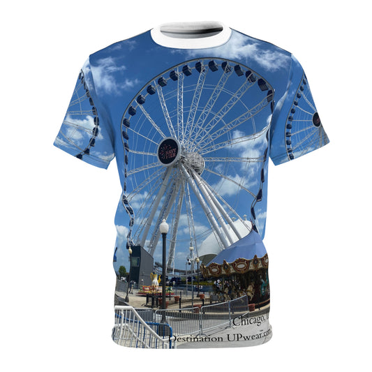 Navy Pier, Chicago, IL Unisex Cut & Sew Tee (AOP)