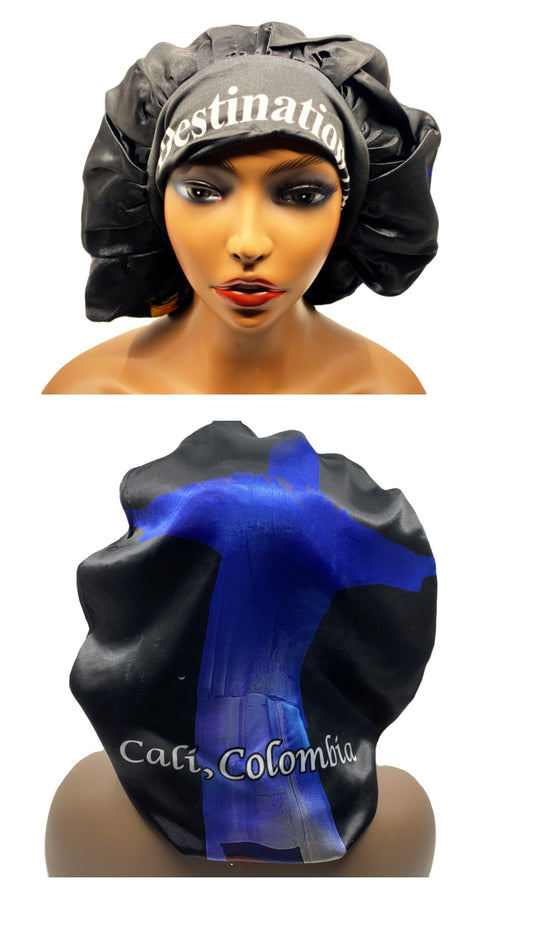 Cali, Colombia Bonnet Satin Reversible Hair Bonnet