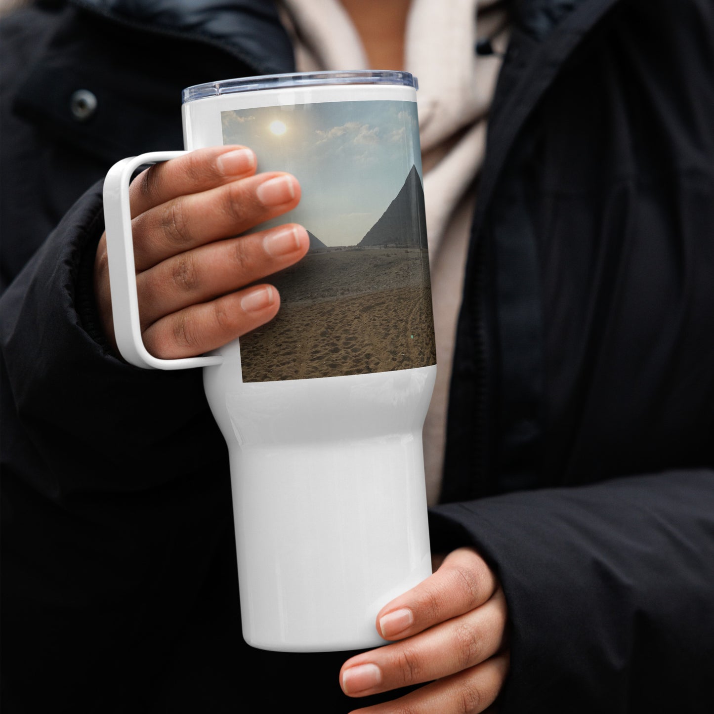 Giza, Egypt Travel mug with a handle